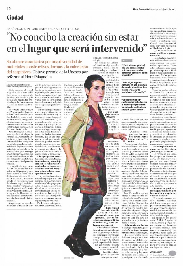 Cazú Zegers- Diario Concepción